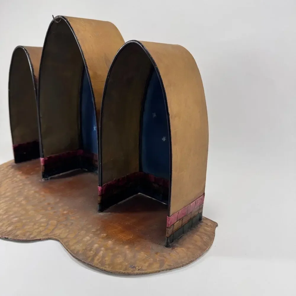 Vintage Christmas Nativity Scene Arch Stable Background Display Rustic CBK
